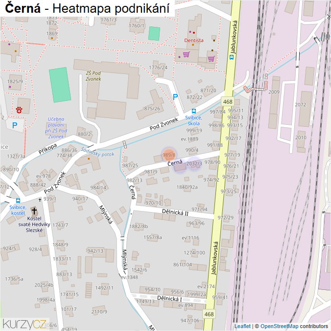 Mapa Černá - Firmy v ulici.