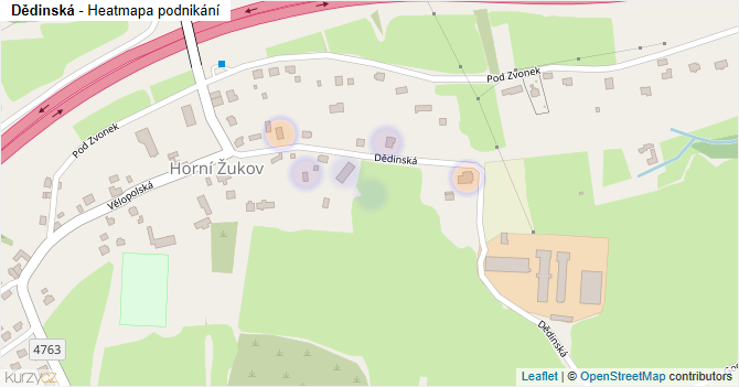 Dědinská - mapa podnikání