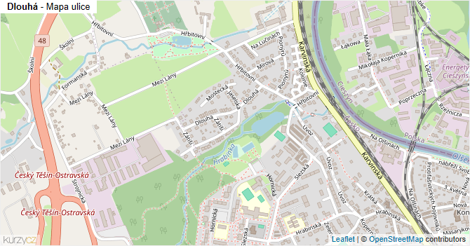 Dlouhá - mapa ulice