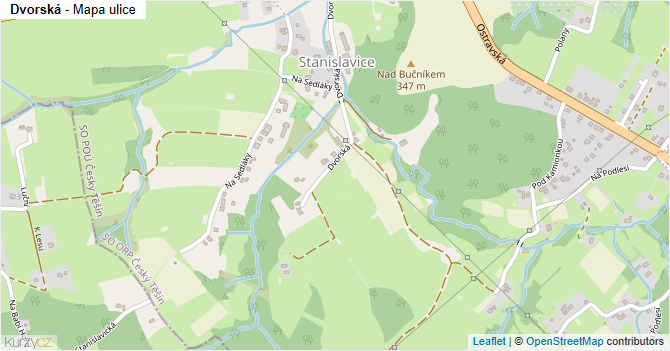 Dvorská - mapa ulice