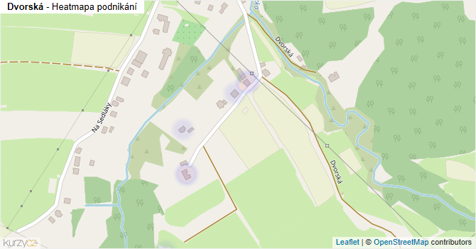 Dvorská - mapa podnikání