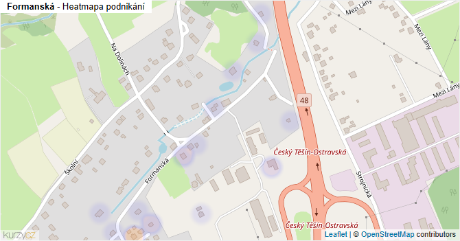 Formanská - mapa podnikání