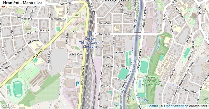 Hraniční - mapa ulice
