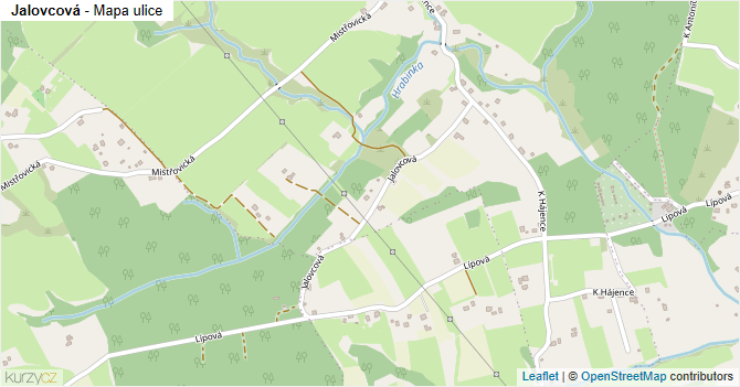 Jalovcová - mapa ulice