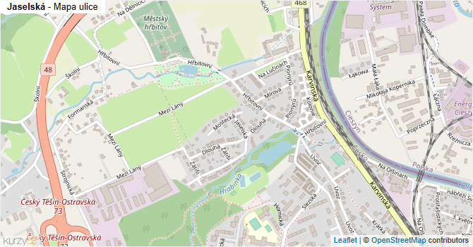 Jaselská - mapa ulice
