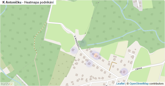 K Antoníčku - mapa podnikání