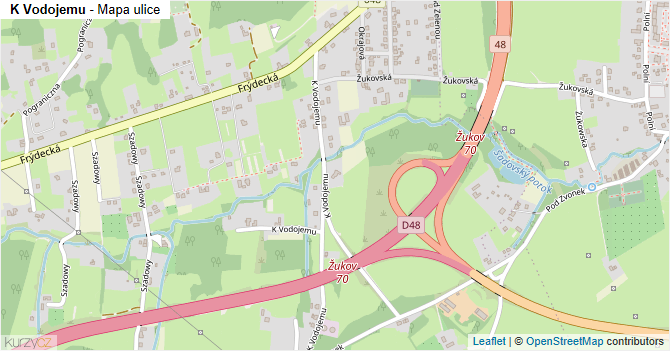 K Vodojemu - mapa ulice
