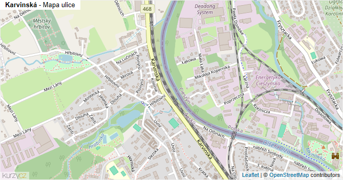 Karvinská - mapa ulice