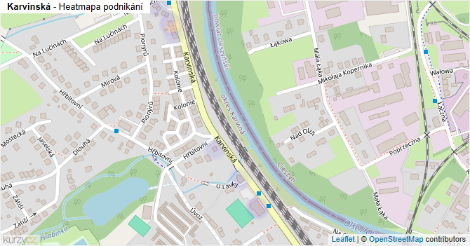 Karvinská - mapa podnikání