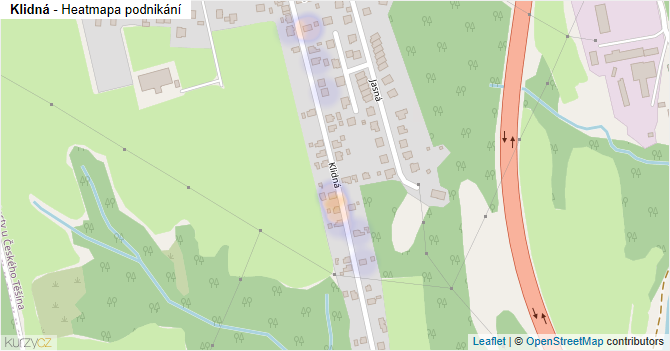 Klidná - mapa podnikání