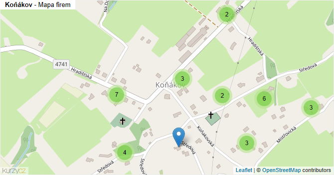 Koňákov - mapa firem