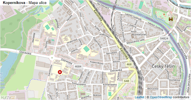 Koperníkova - mapa ulice