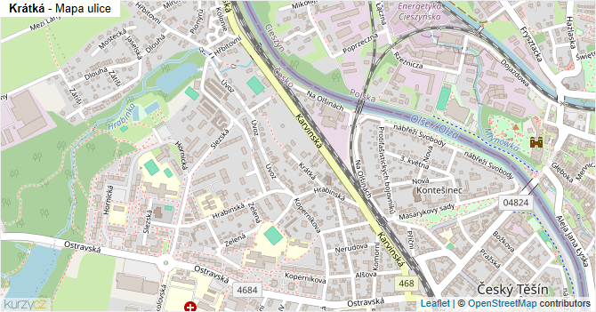 Krátká - mapa ulice