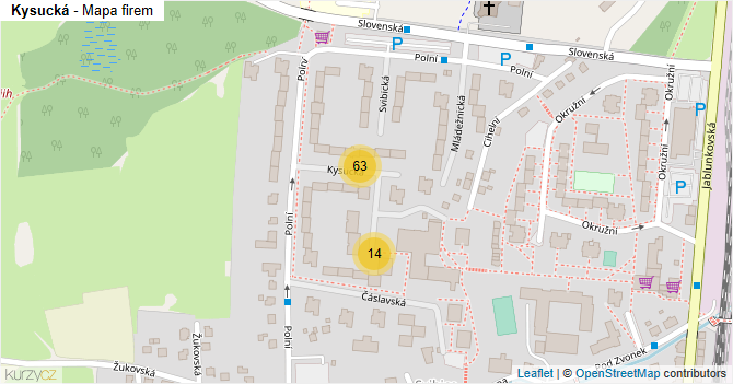 Kysucká - mapa firem