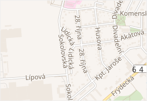 Lidická v obci Český Těšín - mapa ulice
