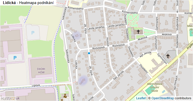 Lidická - mapa podnikání