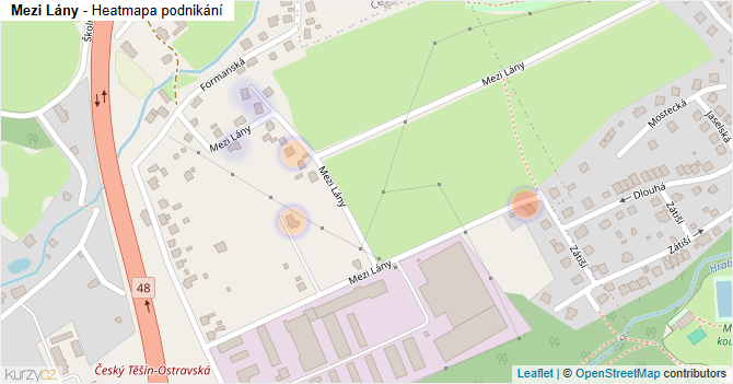 Mezi Lány - mapa podnikání