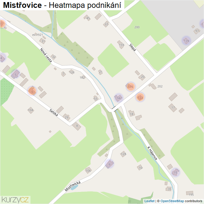 Mapa Mistřovice - Firmy v části obce.