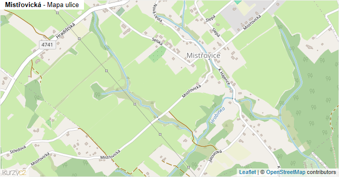 Mistřovická - mapa ulice