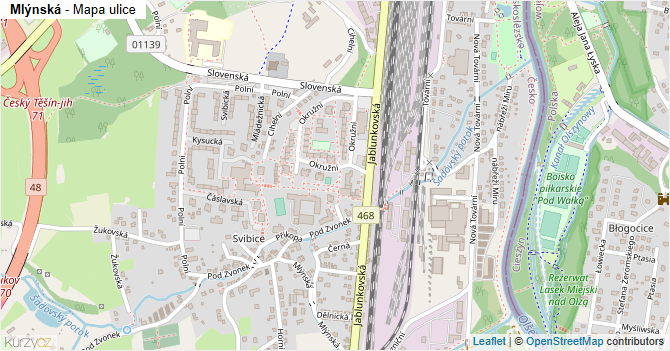 Mlýnská - mapa ulice