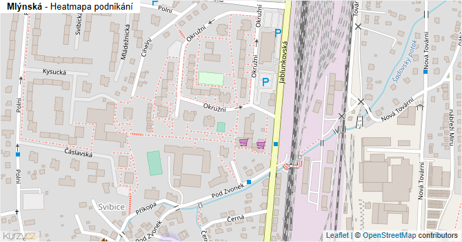 Mlýnská - mapa podnikání
