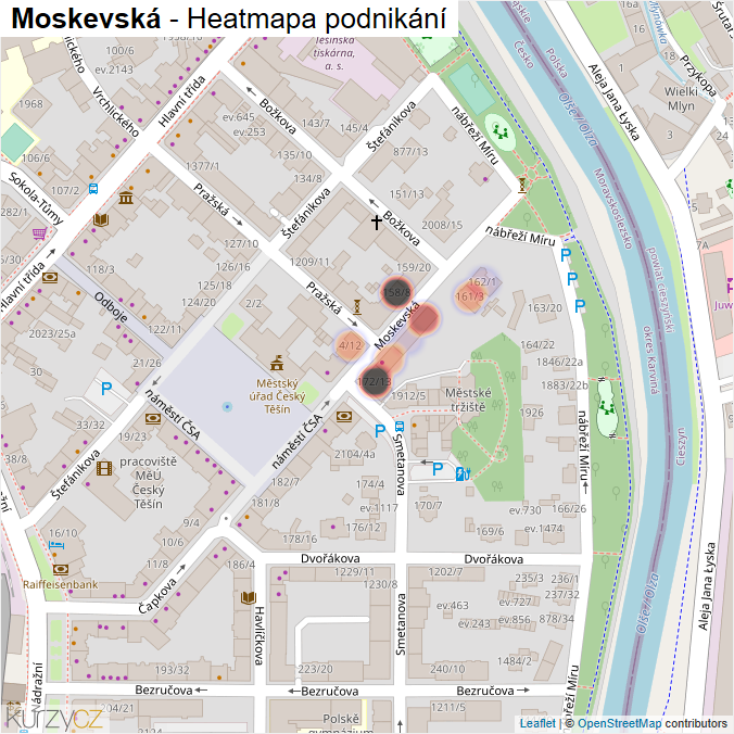 Mapa Moskevská - Firmy v ulici.