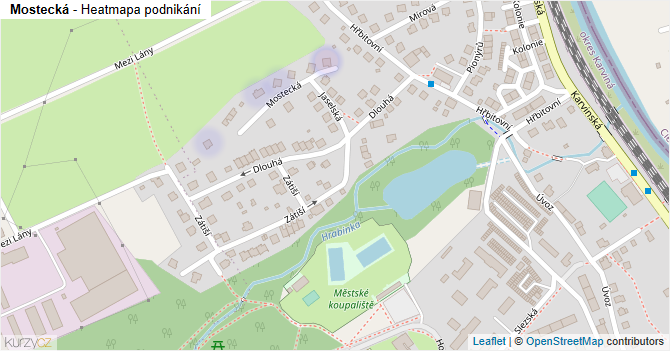 Mostecká - mapa podnikání
