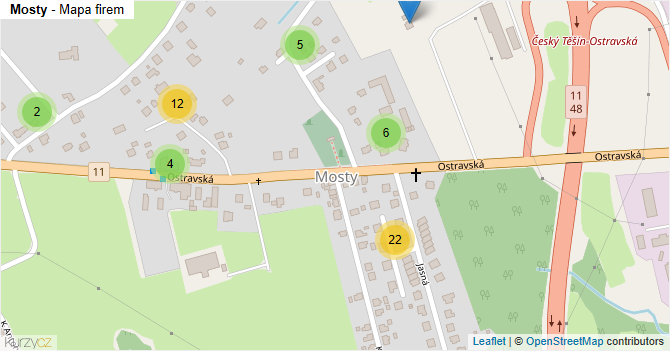 Mosty - mapa firem