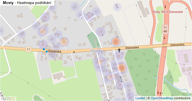 Mosty - mapa podnikání