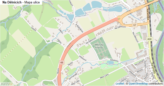 Na Dělnicích - mapa ulice