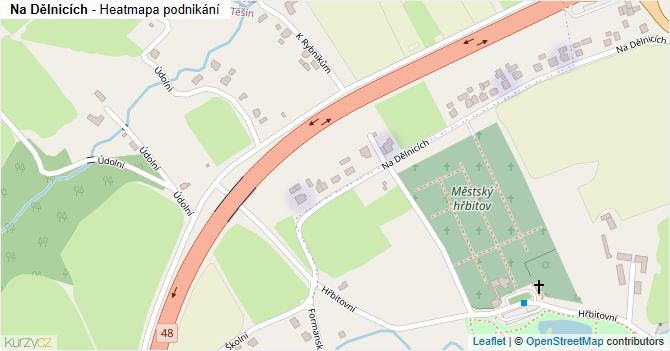Na Dělnicích - mapa podnikání