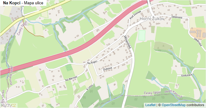 Na Kopci - mapa ulice