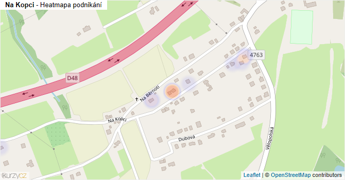 Na Kopci - mapa podnikání