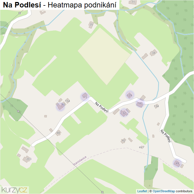 Mapa Na Podlesí - Firmy v ulici.