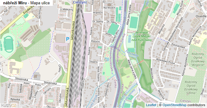 nábřeží Míru - mapa ulice