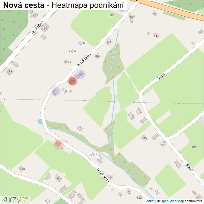 Mapa Nová cesta - Firmy v ulici.