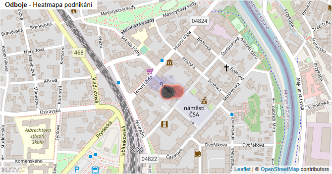 Odboje - mapa podnikání