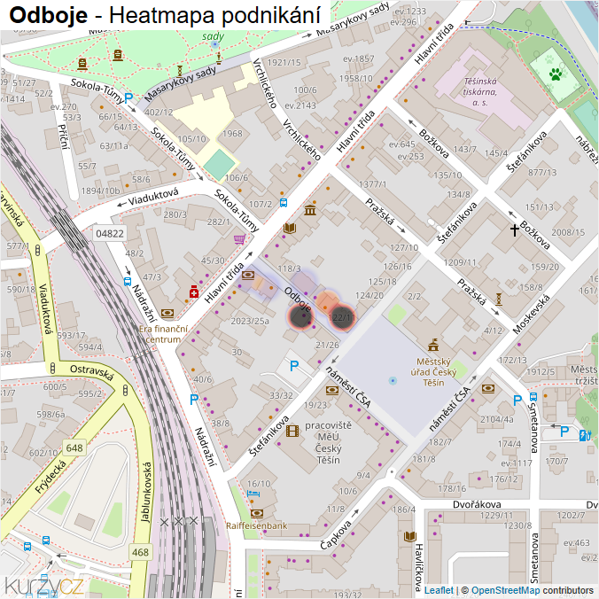 Mapa Odboje - Firmy v ulici.