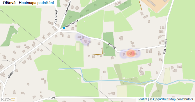 Olšová - mapa podnikání