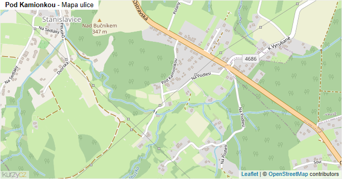 Pod Kamionkou - mapa ulice