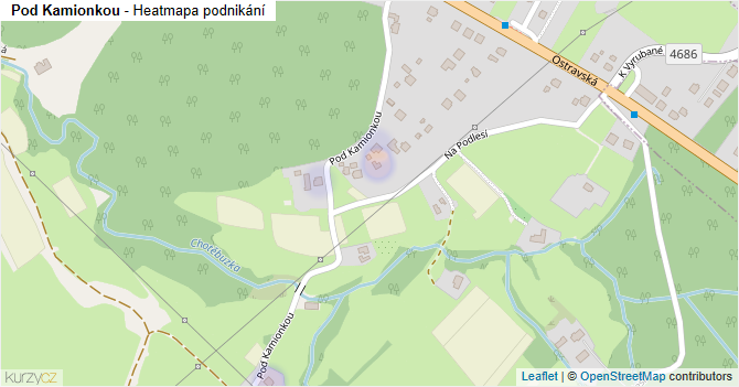 Pod Kamionkou - mapa podnikání