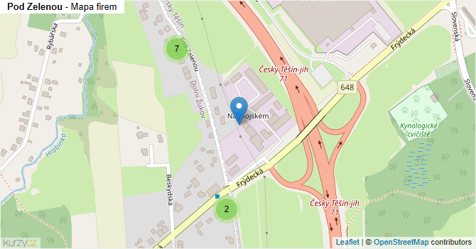 Pod Zelenou - mapa firem
