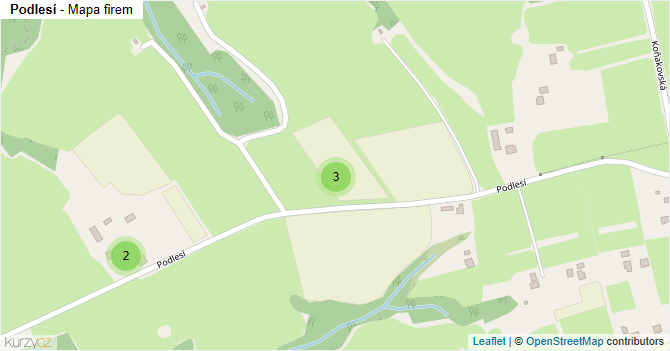 Podlesí - mapa firem