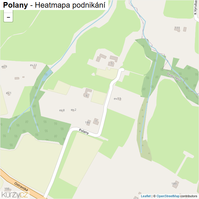 Mapa Polany - Firmy v ulici.