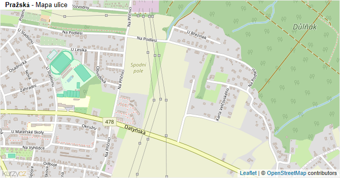 Pražská - mapa ulice
