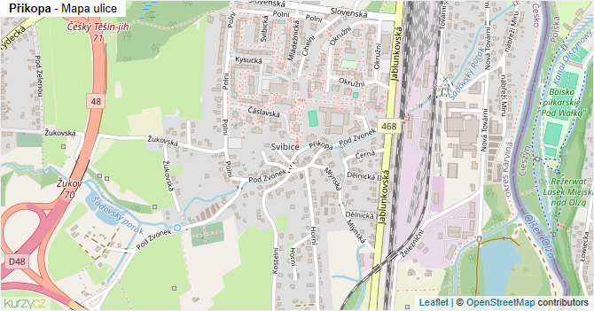 Příkopa - mapa ulice