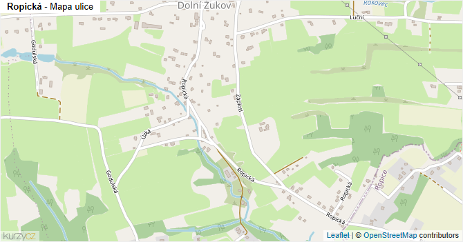Ropická - mapa ulice