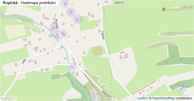 Ropická - mapa podnikání