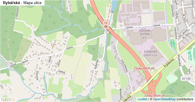 Rybářská - mapa ulice