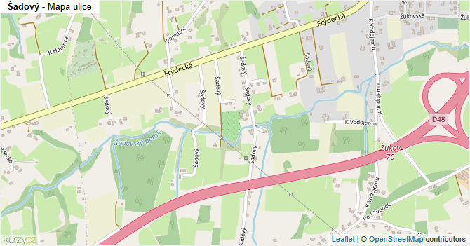 Šadový - mapa ulice
